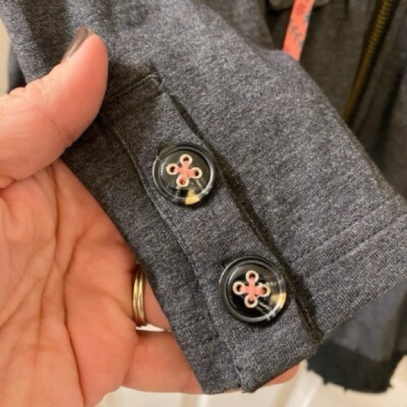 Matilda Jane Wise Wonderful Zip Up Hoodie Jacket Sweatshirt Ruffle Gray Size XS - Picture 3 of 5